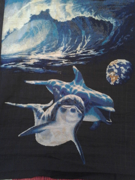 Вышивка крестом "Дельфины. Космический океан"