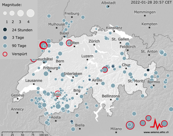 Aktuelle Erdbeben Schweiz