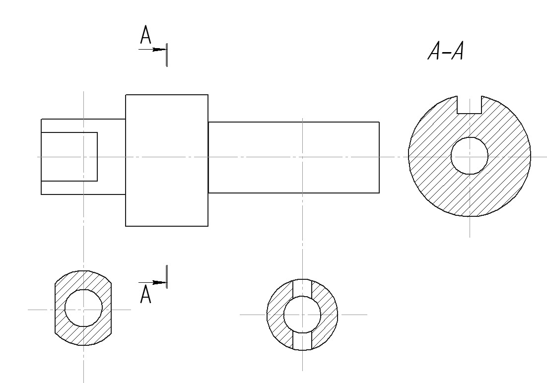 Симметричный разрез на чертеже